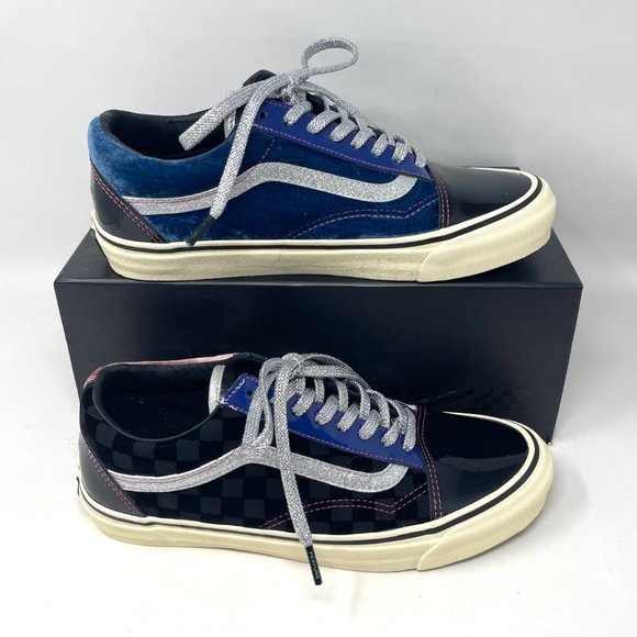 Vans Og Old Skool Lx Black Skateboarding Men's Velvet Patent Leather VN0A38FW03E - Picture 2 of 11